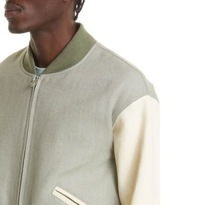 Logo personnalisé manches en cuir broderie Couple Collège Baseball Veste pour hommes Lettermght Blue Varsity Jacket - Product Image 5