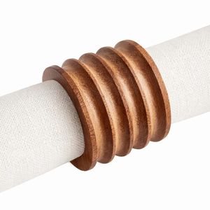 Ensemble d'anneaux porte-serviettes en bois de Sheesham concave, directement de l'usine |   Anneau de table en bois naturel pour restaurants et banquets - Product Image 1