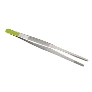 Pince de cuisine de précision en acier inoxydable avec poignée plaquée verte, antidérapante, pour la décoration culinaire - Product Image 2