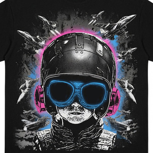 T-shirt en coton imprimé tendance, style vintage, manches courtes, effet délavé, imprimé graphique, unisexe, confortable à porter - Product Image 3