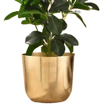 Nieuw Ontwerp Luxe Stijl Groothandel & Fabrikant Uit India Ronde Gouden Tafel Top Metalen Plantenbak Pot Voor Kamerplanten & Bloemen