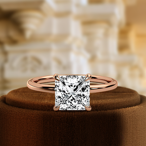 Bague de fiançailles solitaire en diamant de laboratoire taille princesse 1,5 carat certifié IGI, or jaune 14 carats, minimaliste, pour fête, mariage, mariée - Product Image 2