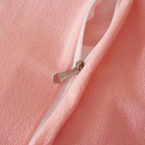 Pink Quilted <b>Bed</b> Skirt Ruffle Hem Matching Pillow Shams for Home Wedding Use Modern Style Cotton 200TC Eco-Friendly Breathable - Product Image 3