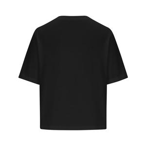Plus Size Workout Crop Top Three Quarter Sleeve Crew Neck Print Knitted Polyester Spandex Casual Loose Fit T-Shirts For Women - Product Image 6
