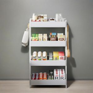 Espositore per vendita al dettaglio in legno e metallo a 4 livelli per prodotti pesanti Stand Snack e scaffale per caramelle per armadi e Stand di concessione - Product Image 4