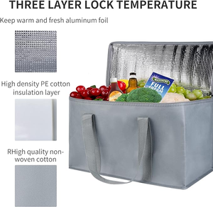 Bolsas Térmicas de Tela Ecológicas de Gran Capacidad para Entrega de Alimentos, Duraderas, Aisladas, con Diseño de Dibujos Animados, en Oferta - Product Image 5