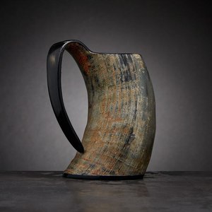 Nueva llegada: Jarra de cerveza de cuerno de búfalo con diseño vikingo, acabado natural, ecológica, reutilizable, lavable, capacidad personalizable - Product Image 5