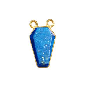 Pendentif en forme de cercueil avec pierre précieuse Lapis Lazuli – Breloque en argent sterling 925 avec double passant pour la création de colliers - Product Image 1
