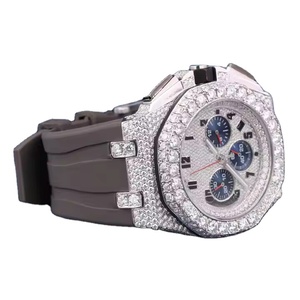 Reloj de pulsera de acero inoxidable con movimiento mecánico automático VVS Moissanite para hombre - Product Image 1