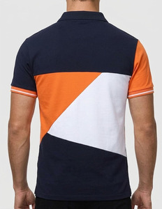 เสื้อโปโลชายแบบมีโลโก้สั่งทำ คอปกสีตัดต่อ แขนสั้น ขายส่ง เสื้อกอล์ฟ ผลิตแบบ OEM - Product Image 5