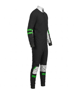 Combinaison intégrale noire pour homme avec accents verts et gris, fermeture éclair sur le devant, combinaison de parachutisme taille adulte, combinaisons de parachutisme personnalisables - Product Image 5