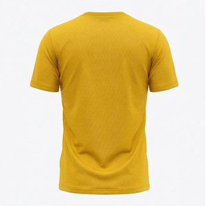 T-shirt Ornis pour homme, jaune, à manches courtes, col rond, respirant, tricoté, ample, décontracté, sportswear, 100 % coton jersey compressé - Product Image 5