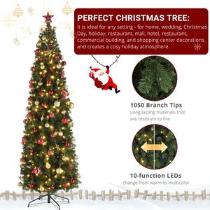 Albero di Natale in PVC a forma di matita da 2,3 m con 1090 luci e 350 modalità calde/colorate - Product Image 4