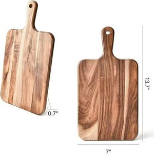 Planche à découper professionnelle en bois pour couper légumes, fruits, viande, pain, fromage, bois naturel épais - Product Image 3