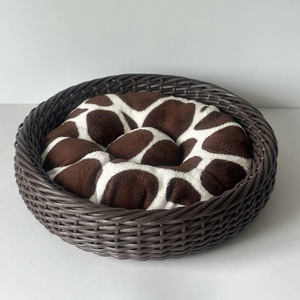Pet sleeping nest round rattan cat <b>beds</b> handmade donut <b>bed</b> for dogs & cats wholesale price - Product Image 2