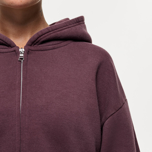 เสื้อฮู้ดครอปแขนยาวแบบมีซิปสำหรับผู้หญิง ขายส่งตามสั่ง - Product Image 4