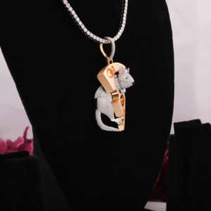 925 Silver 18k Gold Plated Rhodium Plated Luxury Animal Moissanite Pizza <b>Mouse</b> Pendant Cute Themed Charm Everyday Wear Unisex - Product Image 2