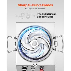 4.3 Quart Food-Grade Stainless Steel Food Processor Machine Vegetable Chopper with 2 Extra S-Curve Blades - Product Image 5