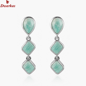 Super new design 925 sterling <b>silver</b> amazonite gemstone drop <b>earrings</b> for wedding party & gift - Product Image 2