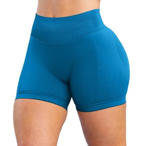 Shorts de yoga et de sport pour femme, respirants, à séchage rapide, taille basse, sans couture, avec effet froncé et galbant fessier - Product Image 2