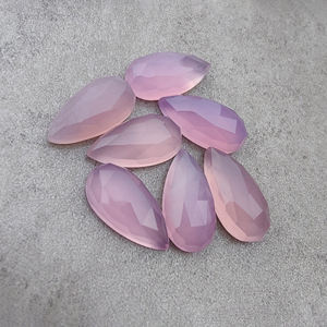 Pierre précieuse naturelle calibrée en forme de poire, lavande chalcédoine AAA+, pour la fabrication de bijoux - Product Image 5