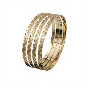 22K <b>Solid</b> <b>Gold</b> <b>Bangles</b> Set for Women 4 Pcs Handcrafted Traditional Indian Wedding Jewelry Real Yellow <b>Gold</b> Bracelet Gift - Product Image 2