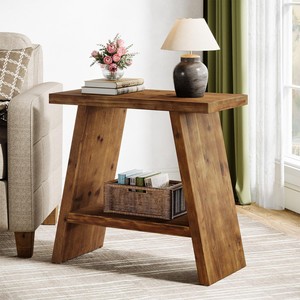 Handcrafted Mango <b>Wood</b> Round Coffee Table Wholesale | Antique Walnut Finish - Product Image 2