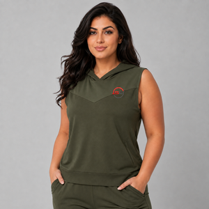 Hoodie sans manches pour femme, logo personnalisé, coton doux, molleton respirant, confortable, streetwear décontracté, hoodie sans manches pour femme - Product Image 3