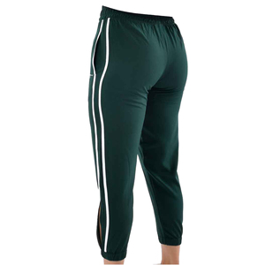 High Waist Dark Green Side Stripe Calf-Length <b>Yoga</b> <b>Pants</b> Breathable Elastic Waist Solid Color Spandex Polyester Fitness <b>Pants</b> - Product Image 5