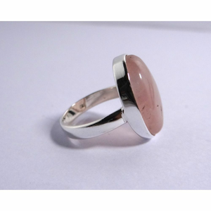 Rose Quartz <b>Silver</b> <b>Ring</b> <b>925</b> Sterling <b>Silver</b> Natural Oval Gemstone Bezel Setting <b>Ring</b> Romantic Gift for Women - Product Image 2