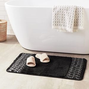Tappetino da Bagno Classico di Lusso Nero, Tappeto Moderno ed Elegante per Doccia con Design Unico, Arredo Bagno di Lusso Contemporaneo - Product Image 1