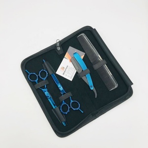 Ensemble de ciseaux de coiffeur de Salon professionnel avec lame tranchante ciseaux de coupe de cheveux Plasma bleu en acier inoxydable japonais pour une utilisation en Salon - Product Image 1