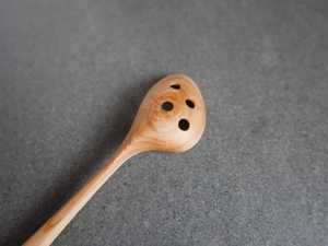 Cuchara de servir de madera chapada en oro con mango largo para té, café, postres y sopas, ideal para regalos. - Product Image 5