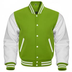 Veste Bomber de Haute Qualité OEM avec Broderie et Patchs, Boutonnée, Épaisse, Oversize, Style Urbain, Veste de Sport, Veste de Baseball - Product Image 2