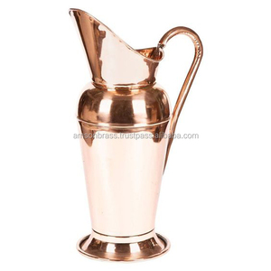 Pichet en cuivre martelé avec poignée en laiton et pichet en cuivre martelé classique, pichet 100% cuivre pur - Product Image 6