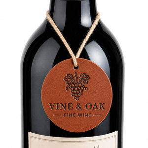 Étiquette personnalisée en cuir végétalien pour bouteille de vin, ruban, étiquette cadeau personnalisée pour vin, vente en gros, marque de cave à vin OEM, étiquette de bouteille d'alcool - Product Image 5
