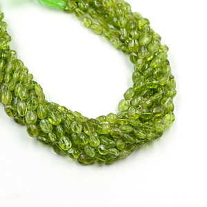 Perles de pierres précieuses AAA péridot forme ovale lisse 4*6-5*7mm 13 pouces en gros pour la fabrication de bijoux - Product Image 3
