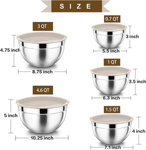 Modern Matte Metal <b>Bowl</b> Large Capacity <b>with</b> <b>Lid</b> for Storage Salad Party Serving <b>with</b> Durable Heat Resistant Kitchen - Product Image 5