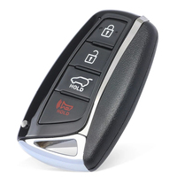 Coque de clé de voiture NHKEY pour Santa Fe SUV 2013-2018, 4 boutons, clé intelligente avec lame HY18R, boîtier en alliage d'aluminium