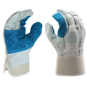 Guantes de Trabajo de Cuero Vacuno PPE con Doble Refuerzo en la Palma y Puño de Seguridad Reforzado con Goma, Guantes de Seguridad de Alta Resistencia - Product Image 1