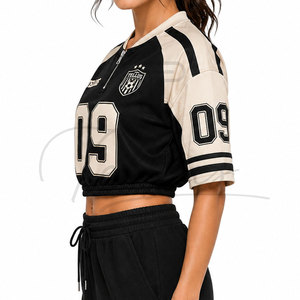 Camiseta Corta de Fútbol Americano para Mujer, Estilo Oversize, Transpirable, con Número de Equipo Impreso, Tallas Grandes - Product Image 3