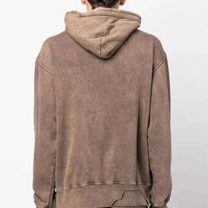 Distressed Acid Wash Hoodie for Men Made from Cotton <b>Blended</b> Material with Custom Fit and High Quality Feel - Product Image 5