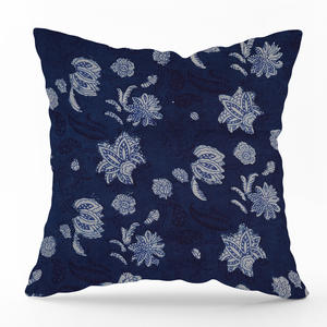 Housse de coussin en coton artisanal Indigo, décorative, faite à la main - Product Image 4
