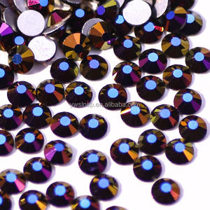 كريستالات سيلينا مطلية بالكهرباء أحجار الراين بظهر مسطح بلورات زجاجية مسطحة بظهر مسطح لتجميل الأظافر وإكسسوارات الموضة - Product Image 4