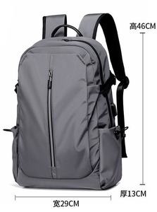 Nylon Backpack Large Capacity Multifunctional Unisex Softback <b>Water</b> Resistant Zipper Closure Minimalist Style Personalised LOGO - Product Image 4
