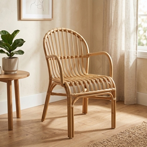 Livorno Chairs Mandola Rattan Core <b>Dining</b> Chairs Premium Handwoven <b>Armchair</b> Resort Style Patio Furniture Tropical Decor Elegance - Product Image 2