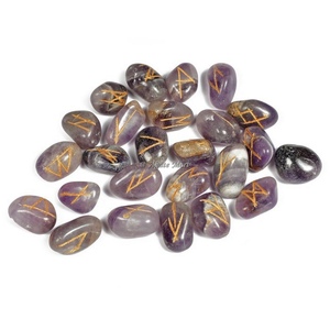 Grande pierre de guérison Chakra reiki ensembles de pierres Quartz doré Rune Set | Guérison Rune pierre ensembles pour la décoration intérieure - Product Image 3