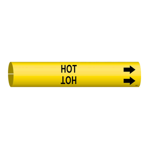 Marqueur de tuyau flexible Brady HOT Snap-On pour les conduites industrielles à haute température - Product Image 1