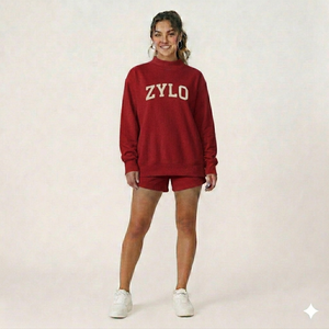 Elegante Conjunto Corto de Invierno para Mujer, Cuello Alto, Felpa Cálida, Dos Piezas, Ropa Cómoda para el Frío - Product Image 1