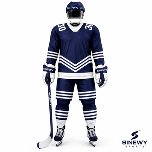 Maillot de hockey sur glace pour homme SINEWY SPORTS, manches longues, col en V, sublimé, polyester 400g, évacuation de l'humidité, automne, nom d'équipe personnalisé - Product Image 2